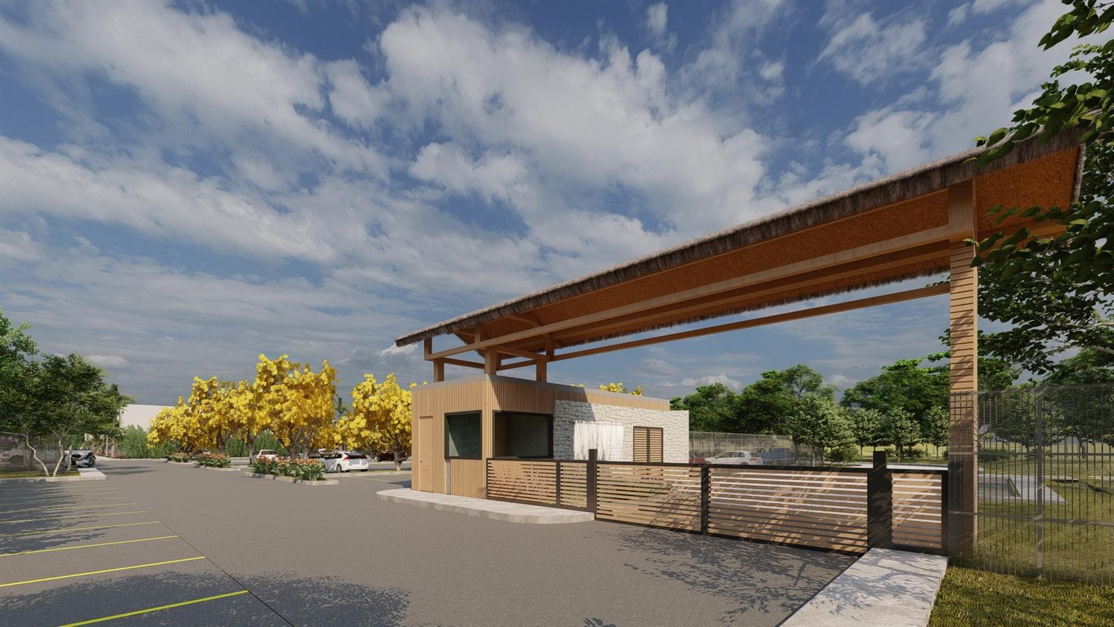 Zona social cubierta del proyecto